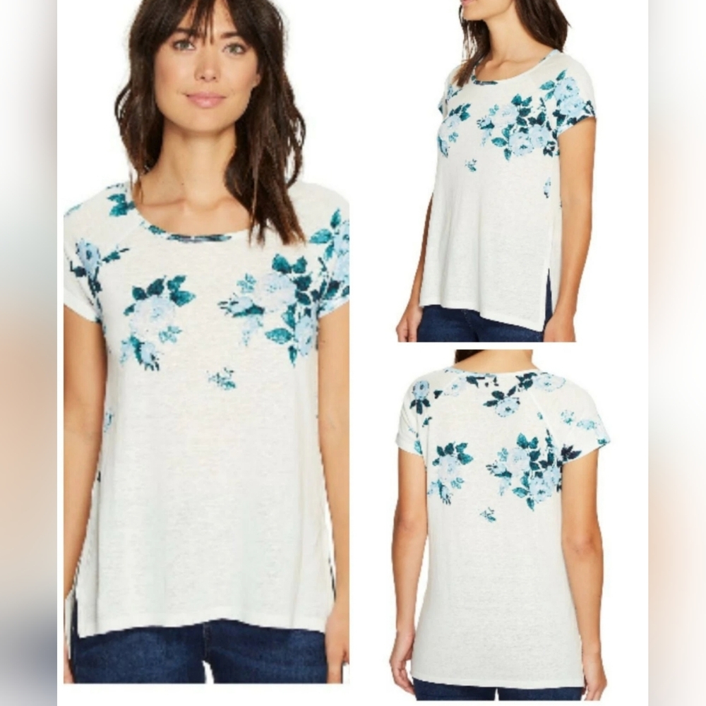 Lucky Brand Gorgeous Women's Short Sleeve Split HiLo Hem XL Like New